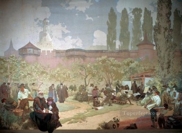 Alphonse Mucha Painting - Skola Ivancice Alphonse Mucha